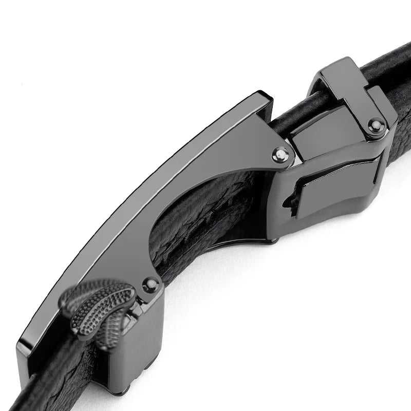 Belt for men, Genuine Leather Belt, Alloy Automatic Buckle Ratchet Belt, Men's Fashion Designer Belt 110cm-130cm