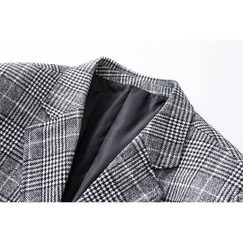 2025 New Business Dinner Gentleman Slim Gentleman Group Dress Fashion Men British Style Dress Best Man Plaid Plaid Plaid Blazer