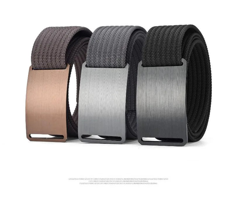 Aluminum Buckle Nylon Belt New Outdoor Belt men's Casual Canvas Woven Belt Leather Belt Men Cinto Preto Y005