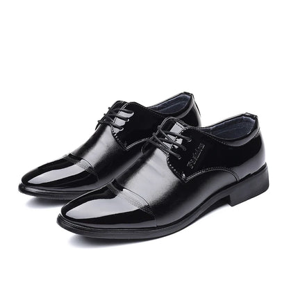 Men Dress Shoes Patent Leather Oxford Shoes Male Formal Big Size 38-48 Handsome Men Pointed Toe for Wedding