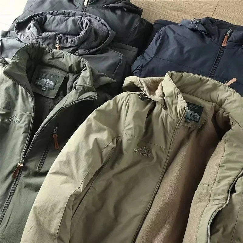 Casual Warm Military Tactical Coat Men Large Size Jacket Autumn Winter Padded Thickened Outdoor Punching Hiking Jacket Men's Top
