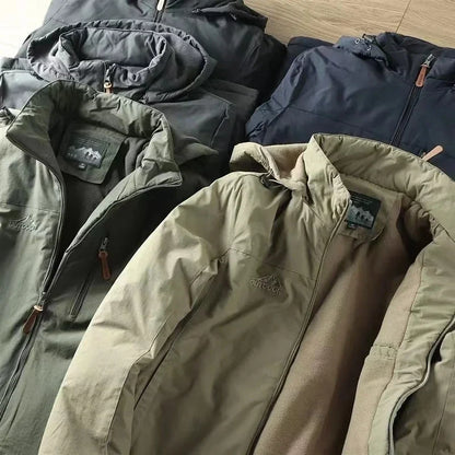 Casual Warm Military Tactical Coat Men Large Size Jacket Autumn Winter Padded Thickened Outdoor Punching Hiking Jacket Men's Top