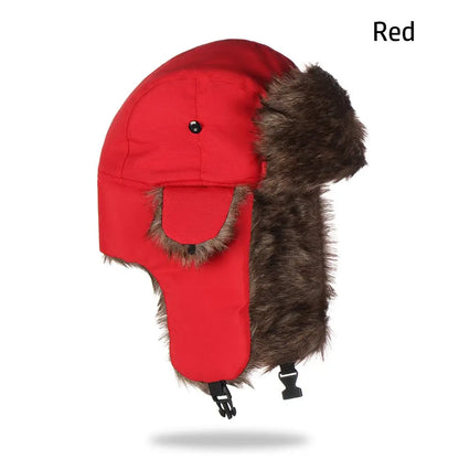 Men's Winter Trapper Aviator Trooper Earflap Warm Russian Waterproof Ski Hat Bomber Cap Russian Warm Ear Protectors Hats