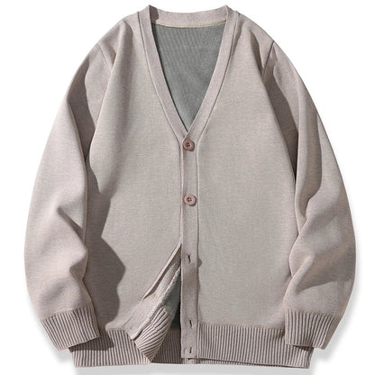 2026 New Men's Casual Long Sleeved Velvet Sweater Cardigan Knitted Jacket Top Autumn and Winter Fashionable Versatile Jacket