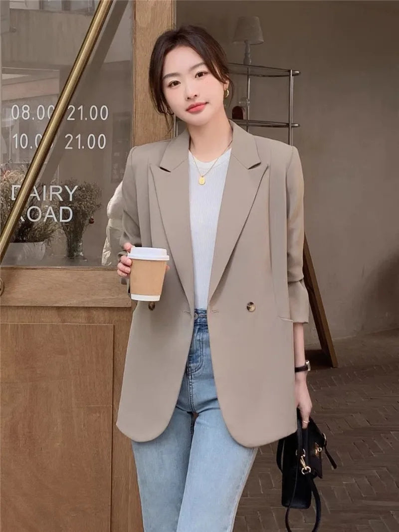 New Fashion Spring Autumn Blazer Women Long Sleeve Office Ladies Suit Jacket Business Work Wear Formal Coat Female Outerwear