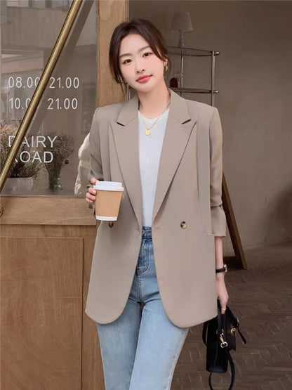 New Fashion Spring Autumn Blazer Women Long Sleeve Office Ladies Suit Jacket Business Work Wear Formal Coat Female Outerwear