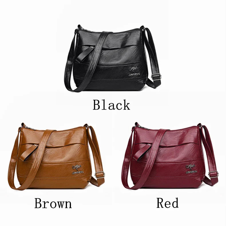 Elegant Leather One Shoulder Handbag Shopping Bag 2024 New Women's Fashion Handbag Sheepskin grain Beautiful Lady Crossbody Bag