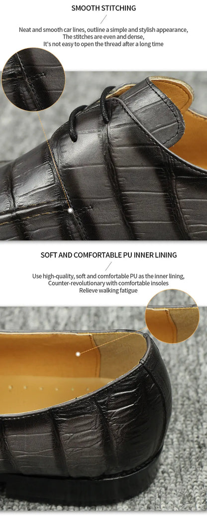 Premium Men's Handmade Leather Oxford Shoes High-End Business Formal & Casual Derby Shoes for Youth|British Style Carved Design
