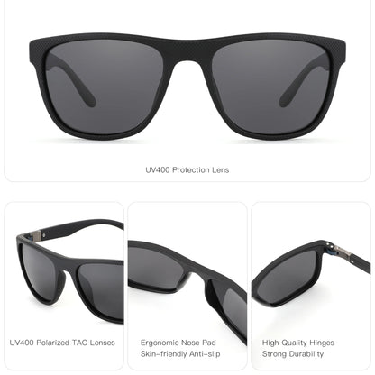 (L Size)Sport Square TR90 Polarized Sunglasses Prescription For Men UV400 Protection Myopia Optical Sun Glasses