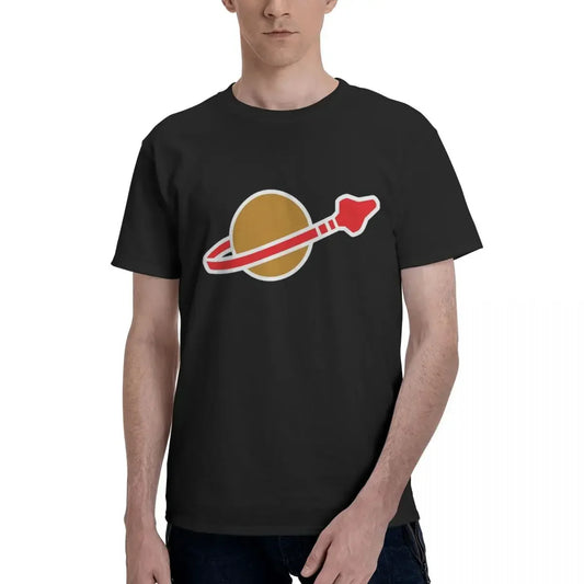 Classic Space Logo 100% Cotton T-shirt Male Classic T Shirts Men Round Neck Short Sleeve S-6XL