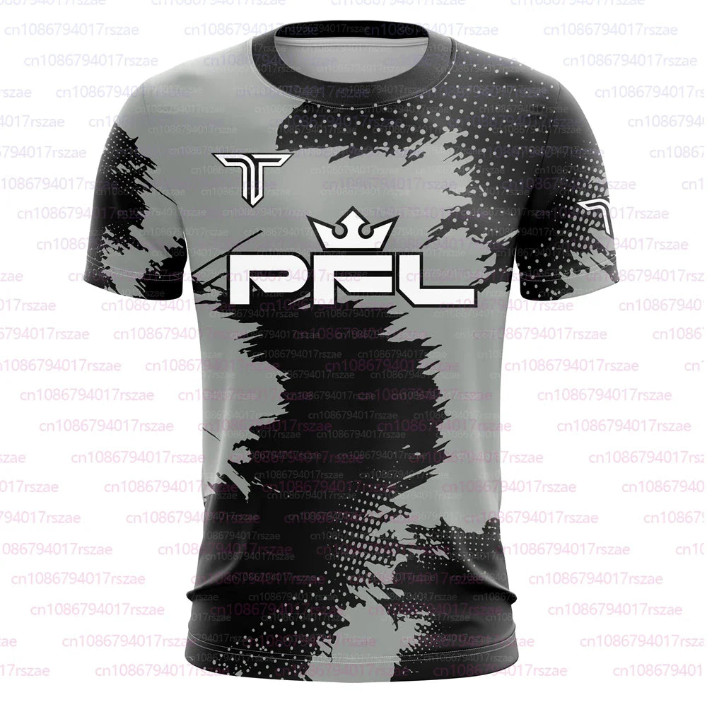 PFL Walk 2025 Boxing Jersey Men Summer Sparring MMA Uniform Clothing Outdoor Sports Short Sleeve Supporter T-Shirt Oversized Top
