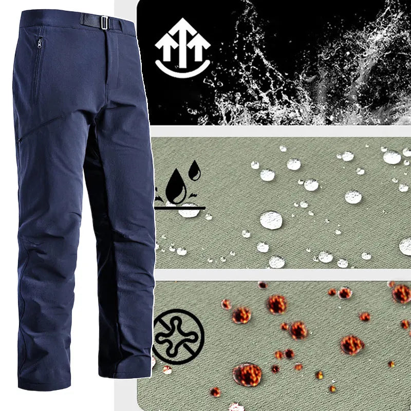 Male Hiking Pants Outdoor Waterproof Windproof Mountaineering Trousers Autumn With Belt Elasticity Fishing Cycling Cargo Pants
