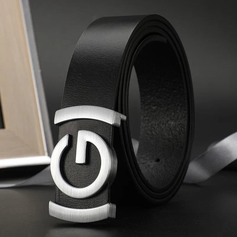 High Quality 34mm Work Business Strap Male men Belts Metal Buckle Brand Leather Belt Men Famous Luxury belt for men jeans