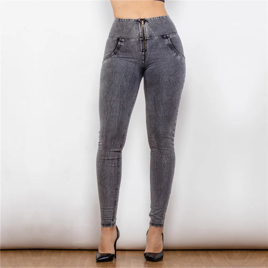 Shascullfites Melody Womens High Waisted Jeans Slim Fit Bum Lift Jean For Girls Push Up Stylish Full Length