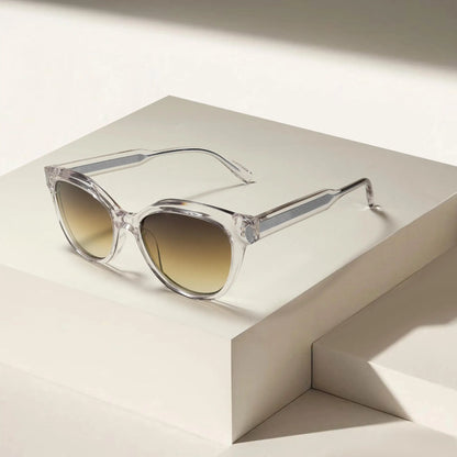 Retro Vintage Sunglasses Transparent Acetate Frame Gradient UV400 Non Polarized Unisex Fashion Sun Glasses