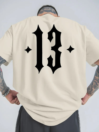 Men's Women Number 13 T Shirt cotton Tee Streetwear Oversize Summer Novelty Creativity Fashion Loose Top Short Sleeve Breathable