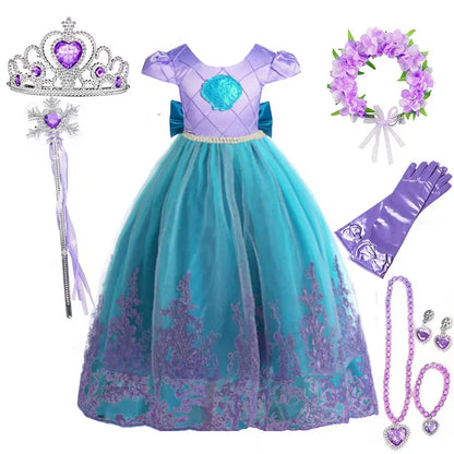 2026 Girls Birthday Mermaid Shell Dress Children Christmas Ball Gown Ariel Costume Halloween Cosplay Princess Siren Robes Dress