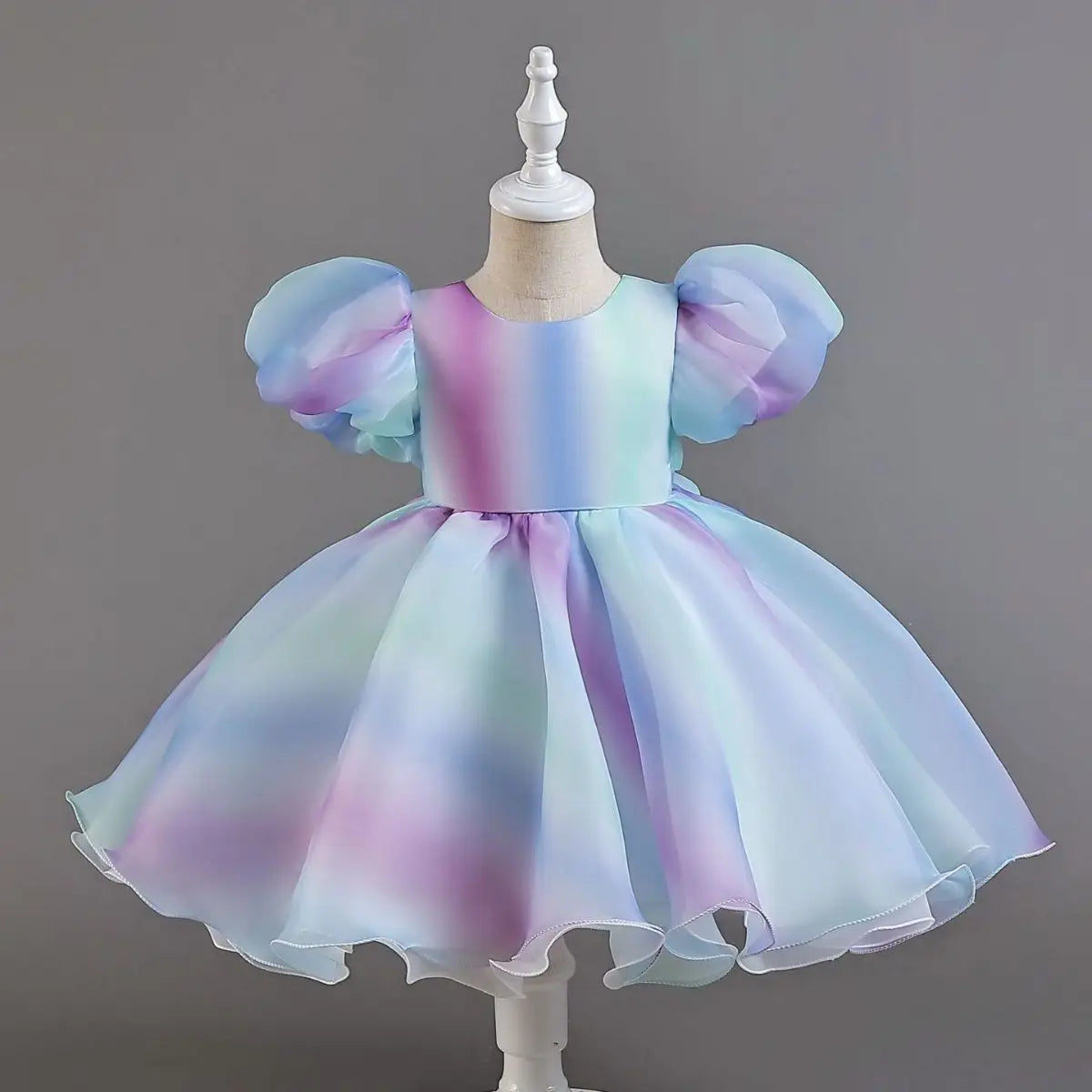 Rainbow Tutu Girls Party Dress Pageant Children Costume Princess Kids Bridesmaid Clothes For Birthday Wedding Gowns Vestidos 1-6