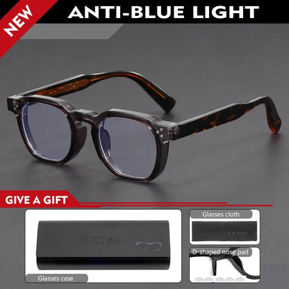 Classic Geometric Simple Retro Design Men's Anti-Blue Light Glasses Women's Reading Glasses Customizable Prescription