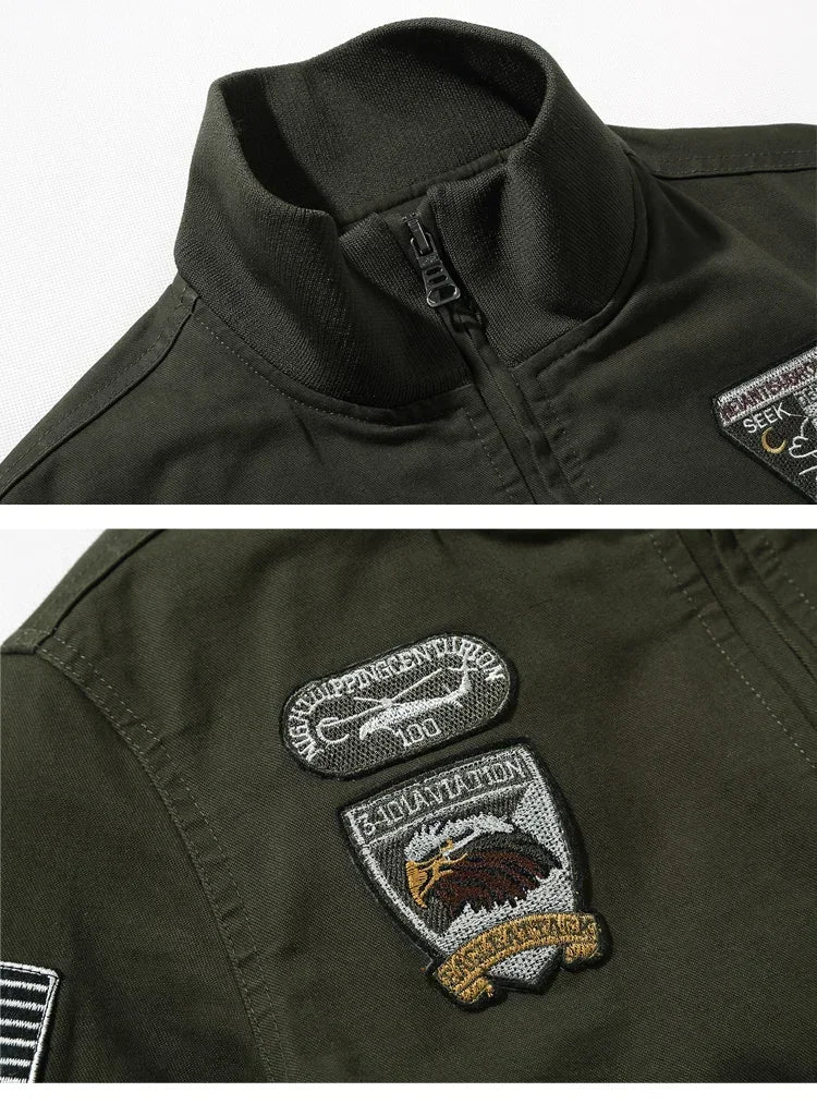 Men's Tactical Motorcycle Riding Jacket Military SWAT Combat Army Pilot Windbreaker Autumn Multi-Pocket Cargo Coat Outdoor Biker