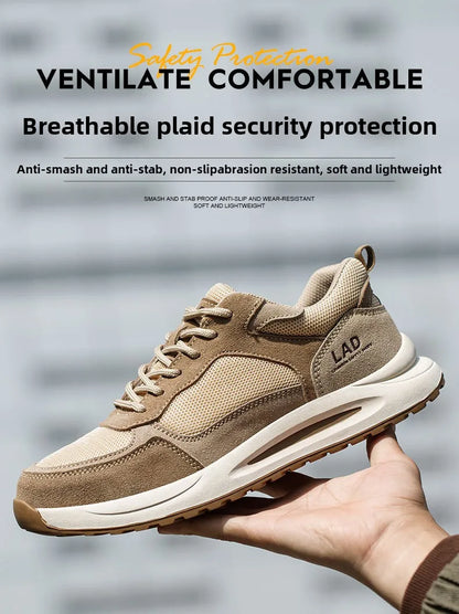 light summer safety shoes for men breathable work shoes odor proof work boots with steel toe cap construction protection shoes