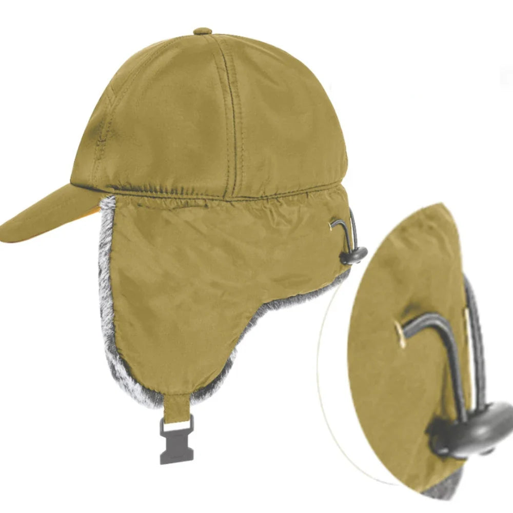 Russian Hat Men Women Waterproof Snow Ski Earflap Cap Thick Warm Fleece Lined Autumn Winter Hat Male Female Trapper Caps
