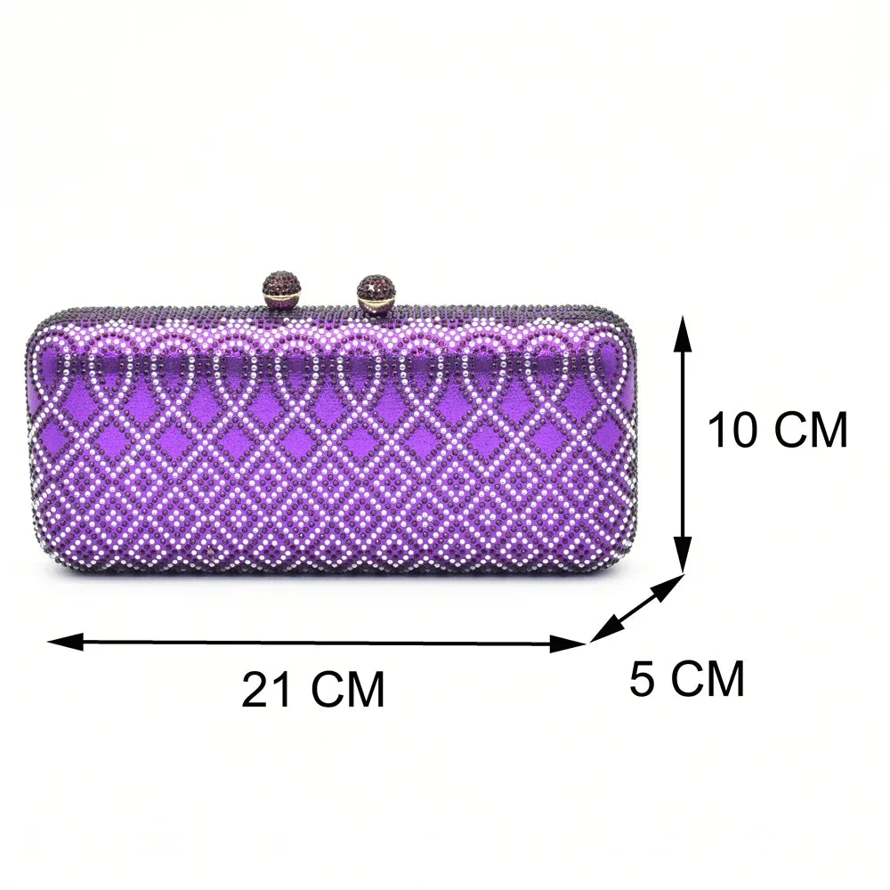 Italian Ladies Shoes and Bags To Match Set Decorated with Rhinestone Plus Size Shoes Women Heel Women Shoes and Bag Set In Italy