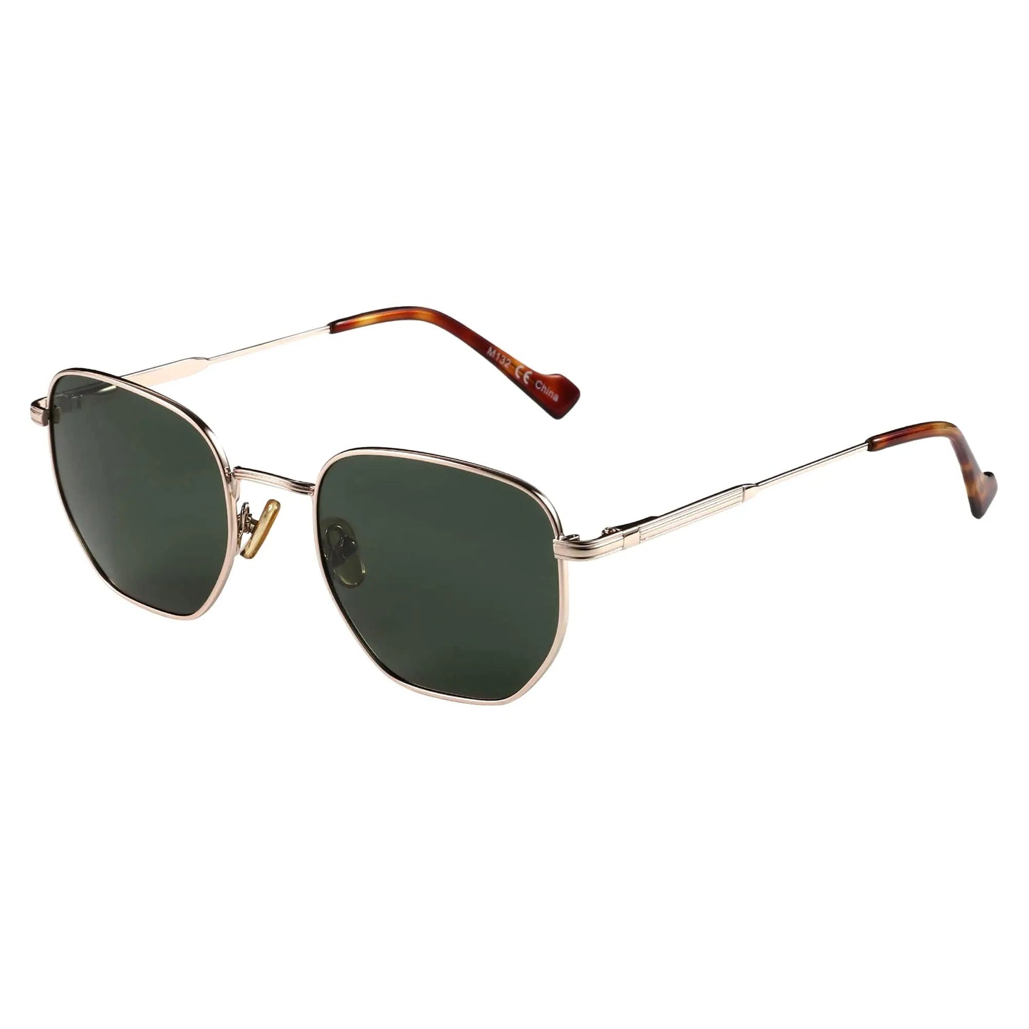 Hexagon Polarized Retro Sunglasses for Men Women-Vintage Metal Frame Design UV Protection Trendy Fashion Shades