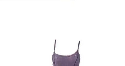 Slimming Effect Purple Mesh Ankle-Length Dress Women's plus Size Strapless Gown Korean Style High Waist A-Line Skirt