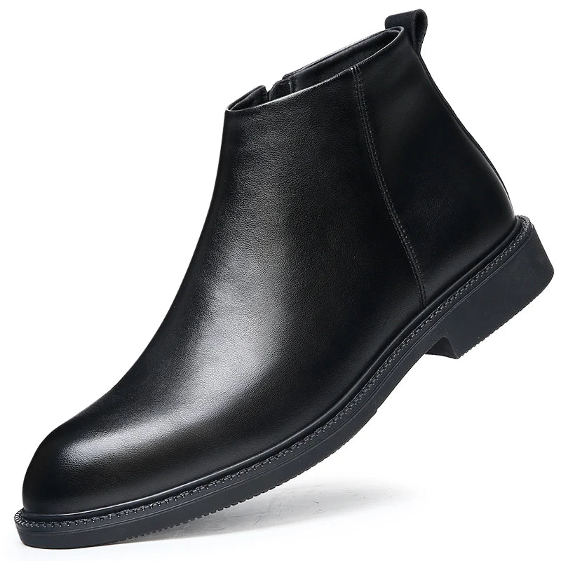 New Business Men's Short Boots Retro fashion minimalist style Outdoor leisure party office genuine leather adult quality shoes