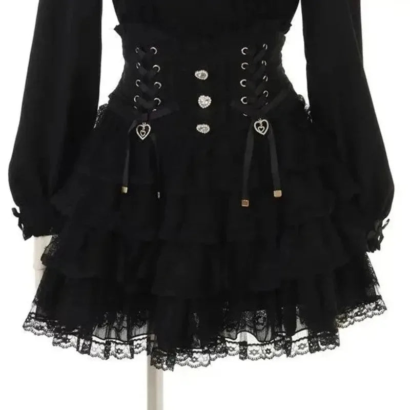 Japanese Harajuku Mini Skirt Punk College Style Plaid Cake Subculture Y2k Skirt Girl Summer High Waist Sweet Mini Skirt