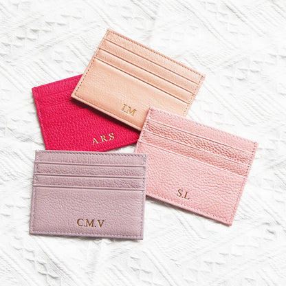 Porte-cartes en cuir de vachette avec logo personnalisé pour femme et homme, sac à cartes fin en cuir véritable, gravure du nom, portefeuille de luxe décontracté