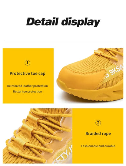 steel toe safety boots for men protective shoes industrial safety shoe woman light work shoes anti-puncture work safety sneakers