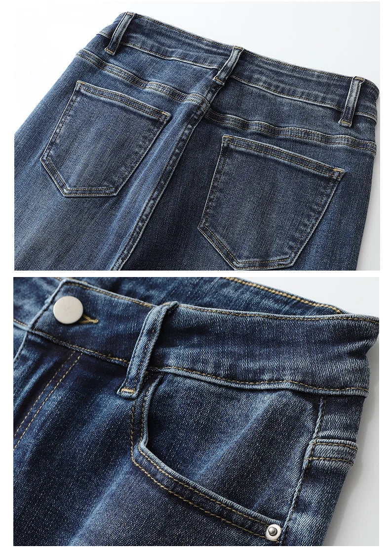 Plus Size Women Jeans Wide Leg Women Jeans Autumn Straight Lady Loose Large Size Jeans 175cms Lady Women Jeans 2023 Full Length