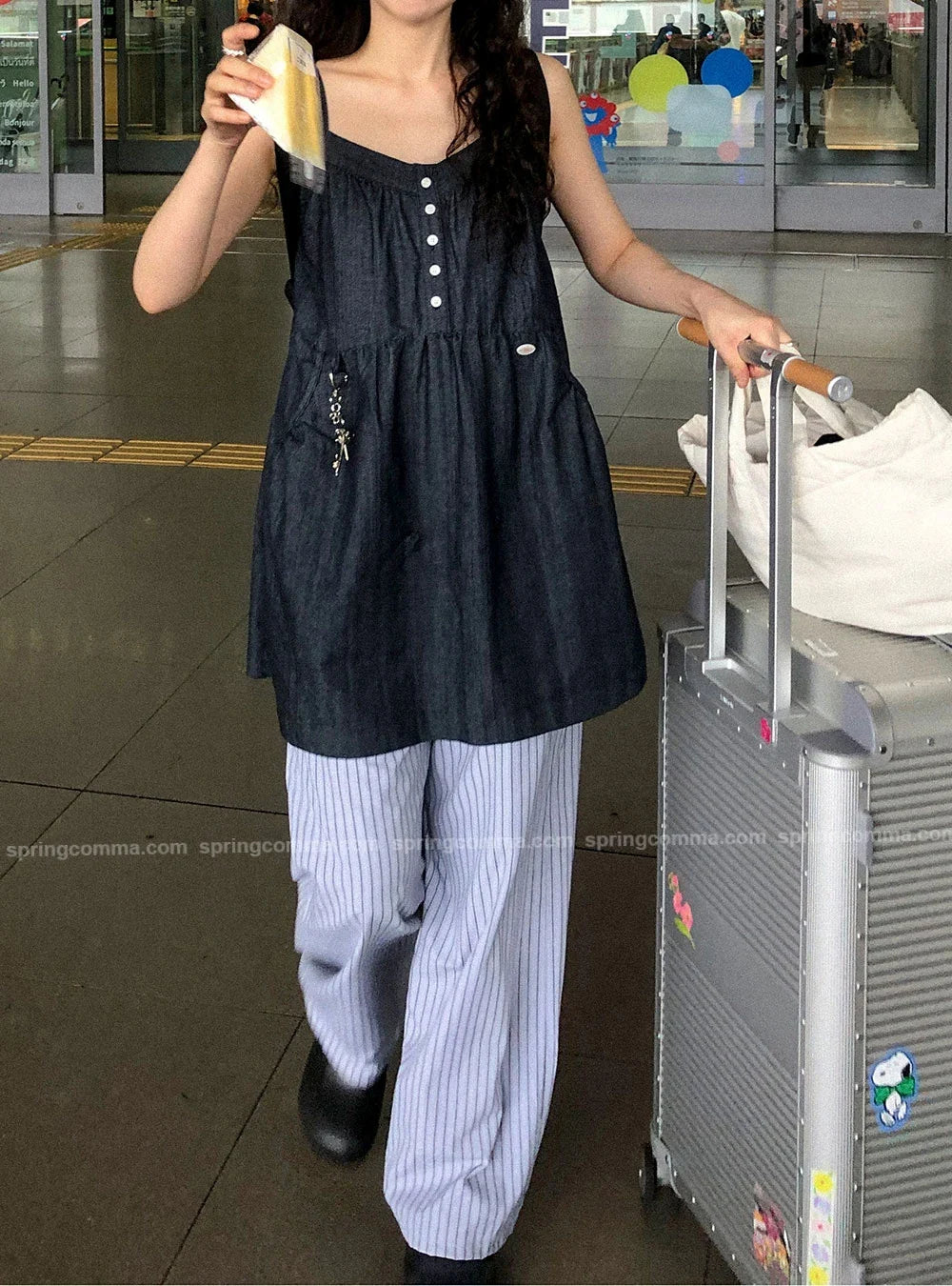 Korean Sle ort Denim Overalls Women's Faionable Summer Dr Vest Dr No Brand Commute Sle 00% Other Material
