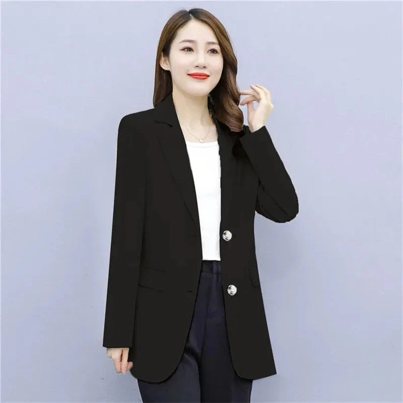 Spring Autumn Office Lady Blazer For Women 2025 Long Sleeve Slim High Quality Blazers Mujer Coats Jacket Winter Clothing Outwear