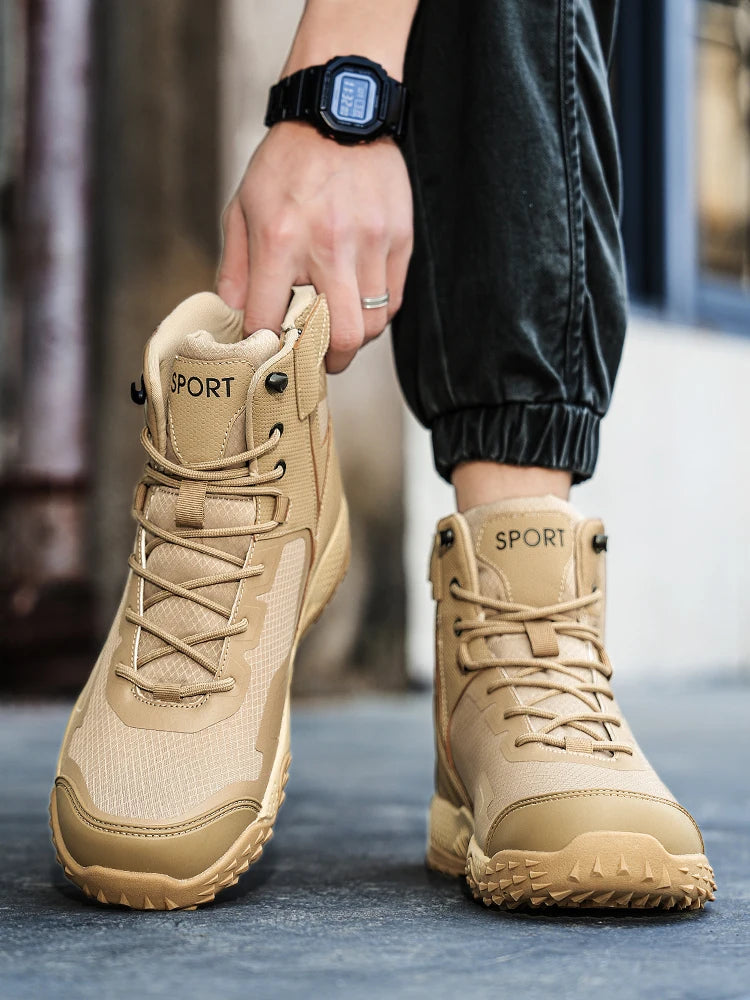 New Men Tactical Boots Waterproof Outdoor Casual Ankle Man Boot Desert Military Climbing Hunting Work Safety Hiking Male Shoes