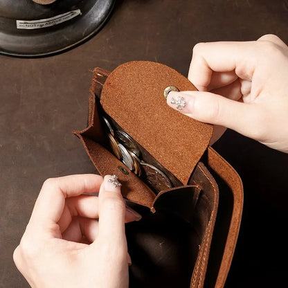 Crazy Horse Leather Men's Wallet Short Retro Cowhide Business Casual Mens Wallets Coin Purse