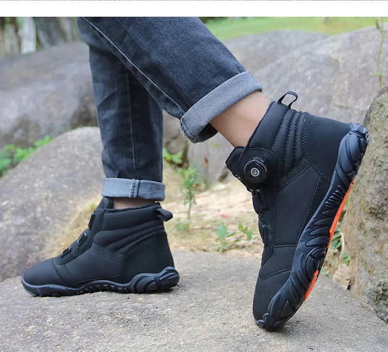 New Winter Booties Men Snow BareFoot Casual Shoes Outdoor Waterproof Work Shoes Warm Fur Men Ankle Shoes Snow Boots Plus Size 49
