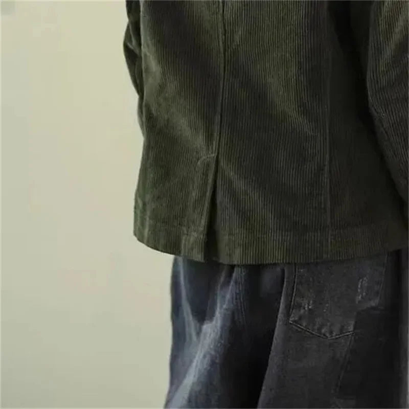 Female Loose Casual Office Ladies Spring Autumn Blazer Jacket Women Korean Long Sleeve Corduroy Suit Coat