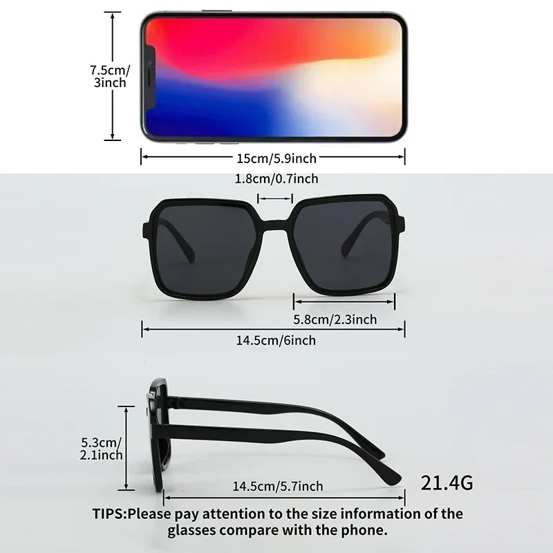 12Pcs Fashionable Oversized Square Frame Glasses Set, Classic Trendy Color Combinations, Stylish Outfits, Daily Life