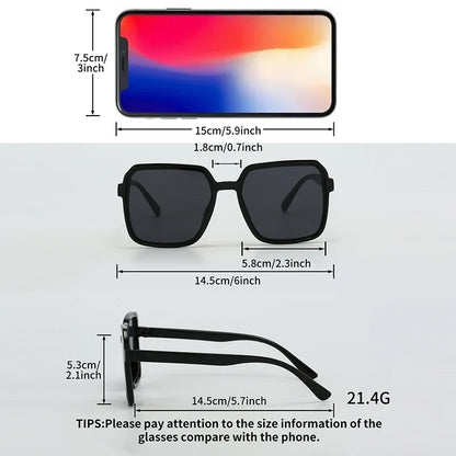 12Pcs Fashionable Oversized Square Frame Glasses Set, Classic Trendy Color Combinations, Stylish Outfits, Daily Life