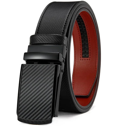 New Mens Belt Automatic Genuine Leather Luxury Belt of Men Male Metal Automatic Buckle Designer High Quality Waist Belt Black