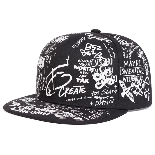Unisex Colorful Letter Graffiti Printing Hip-hop Hats Spring Autumn Outdoor Adjustable Casual Baseball Caps Sunscreen Hat