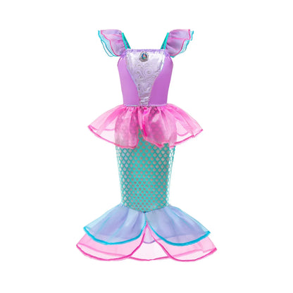 Girl Elsa Anna Dress Princess Costume Snow Queen Dress Baby Halloween Ariel Carnival Clothes Kids Cosplay Clothes Party Clothing