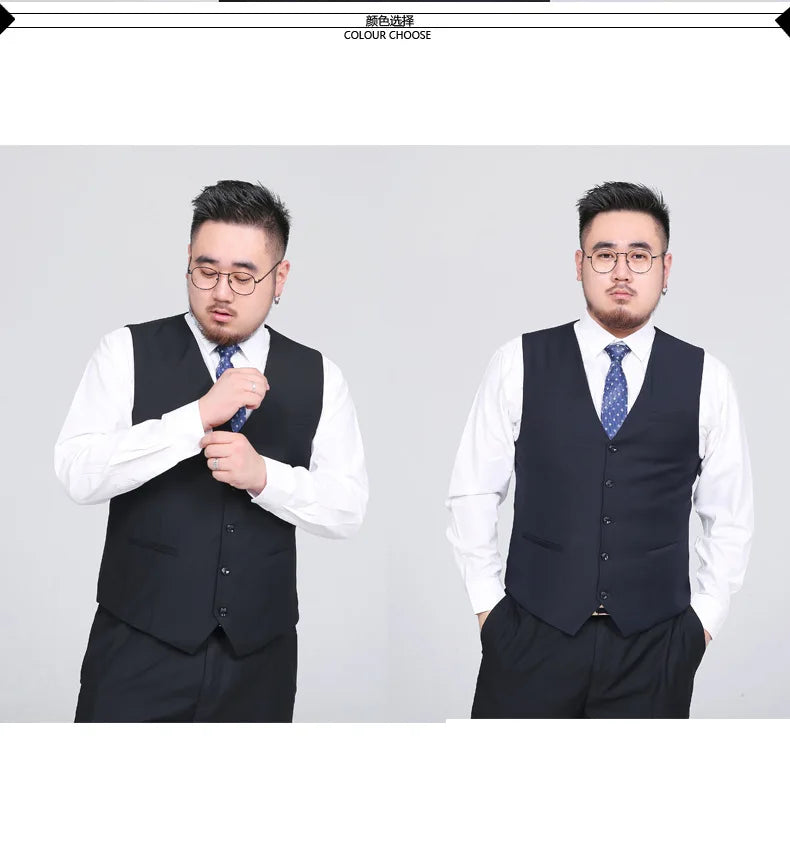 Plus Size Suit Vest for Men Smart Casual Mens Vest Single-breasted Waistcoat for Business Wedding Groomsman Spring Summer Autumn