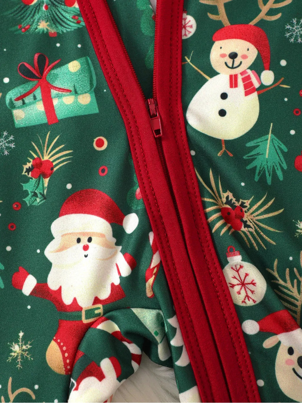 1-18 Months Newborn Baby Boy&Girl Christmas Jumpsuit Cute Santa Claus Print Long Sleeved Zipper Romper+Hat Toddler Baby Costumes