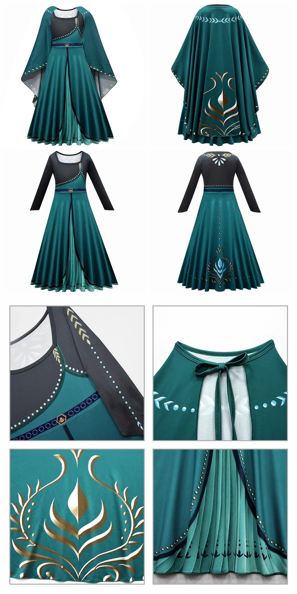 Girls Princess Dress Kids Elsa Anna Snow White Aurora Belle Rapunzel Peach Halloween Costume Children Birthday Party Clothes