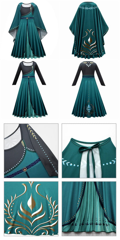 Girls Princess Dress Kids Elsa Anna Snow White Aurora Belle Rapunzel Peach Halloween Costume Children Birthday Party Clothes