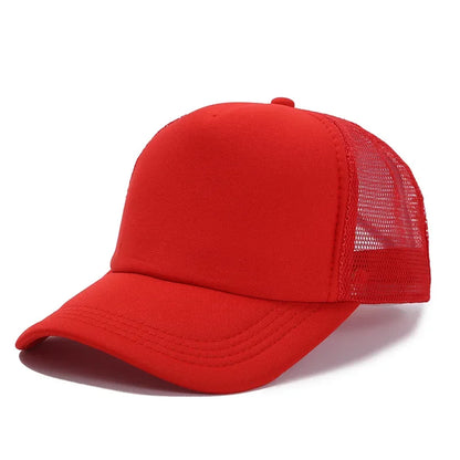 Unisex Cheaper 5 Panel Trucker Hat For Adult Summer Net Baseball Cap Men Women Sponge Mesh Adjustable Sun Hat Visor